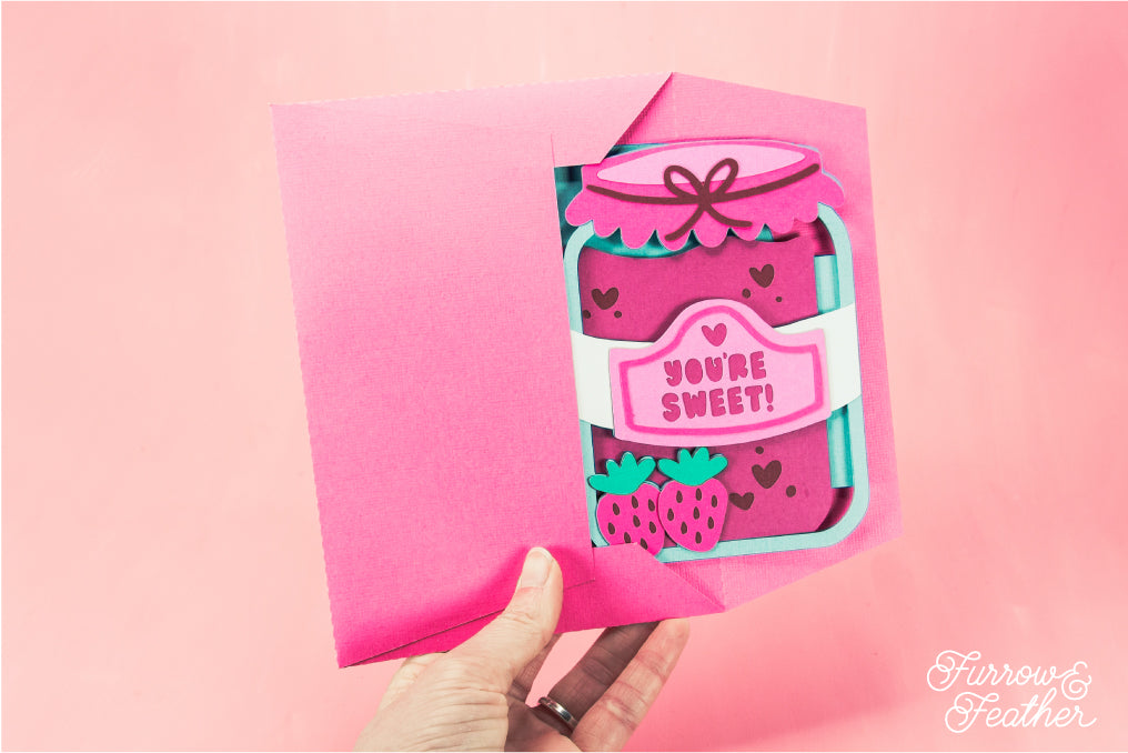 You're Sweet - Strawberry Jam Jar SVG - Birthday Card SVG