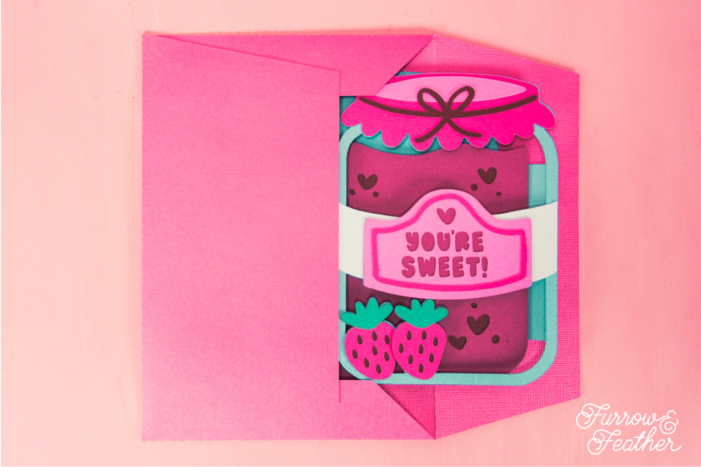 You're Sweet - Strawberry Jam Jar SVG - Birthday Card SVG