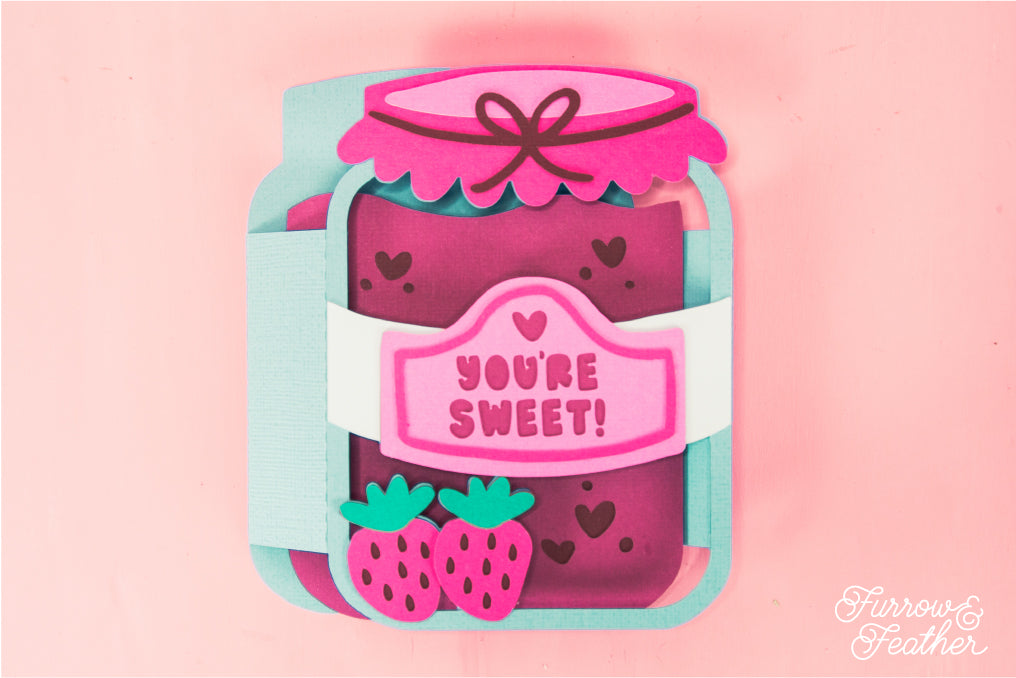 You're Sweet - Strawberry Jam Jar SVG - Birthday Card SVG