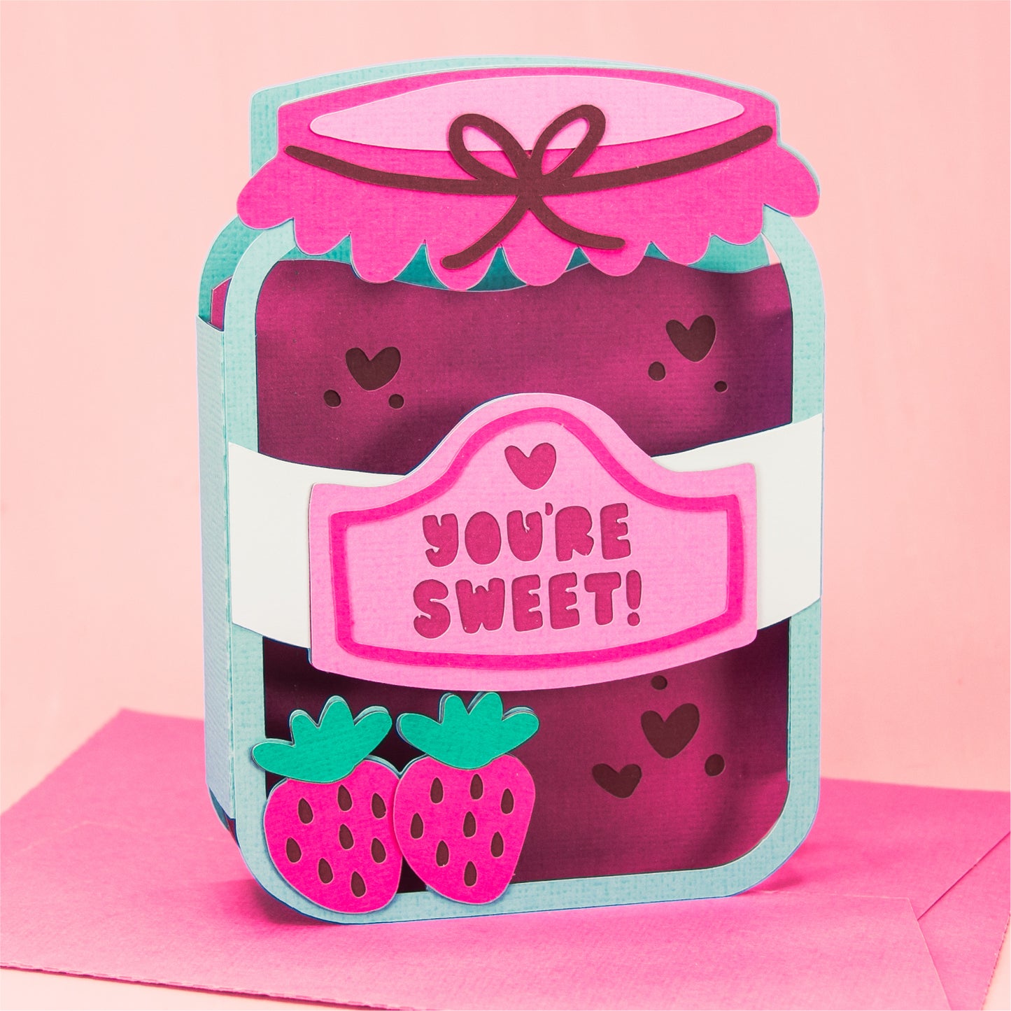 You're Sweet - Strawberry Jam Jar SVG - Birthday Card SVG