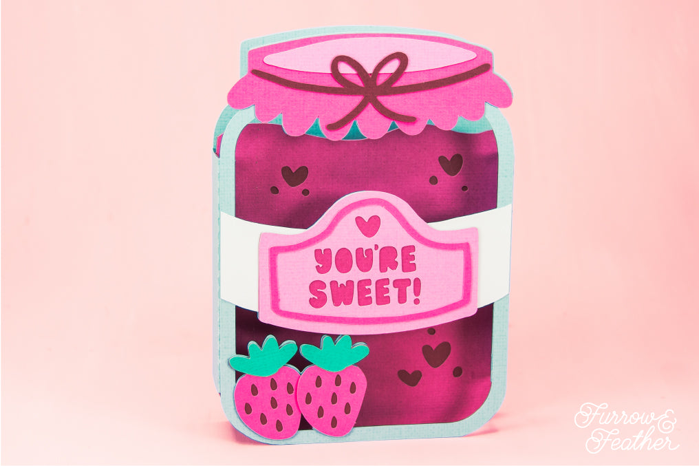 You're Sweet - Strawberry Jam Jar SVG - Birthday Card SVG