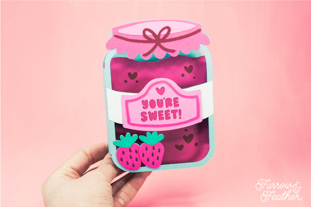 You're Sweet - Strawberry Jam Jar SVG - Birthday Card SVG