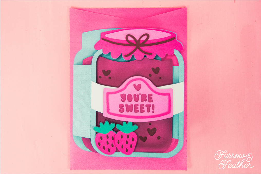 You're Sweet - Strawberry Jam Jar SVG - Birthday Card SVG