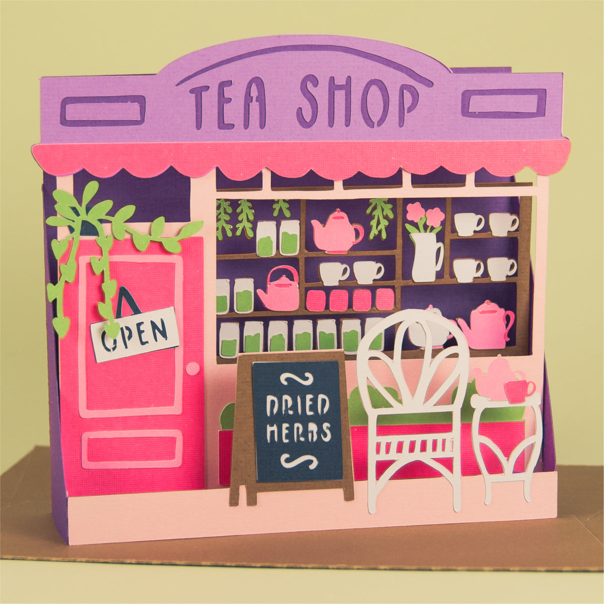 Tea Shop Card - 3D Get Well Soon Card SVG