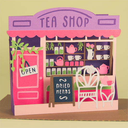 Tea Shop Card - 3D Get Well Soon Card SVG