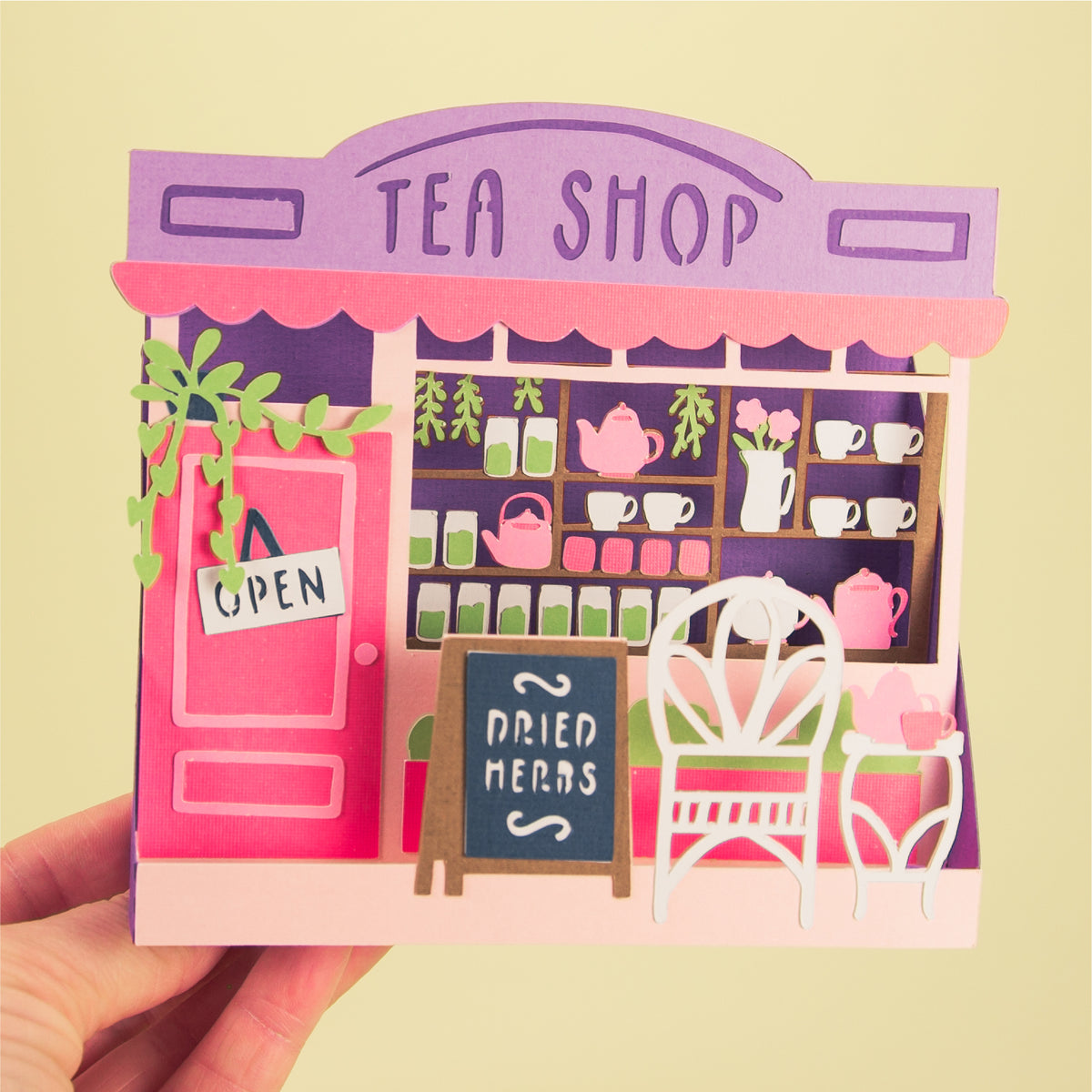 Tea Shop Card - 3D Get Well Soon Card SVG