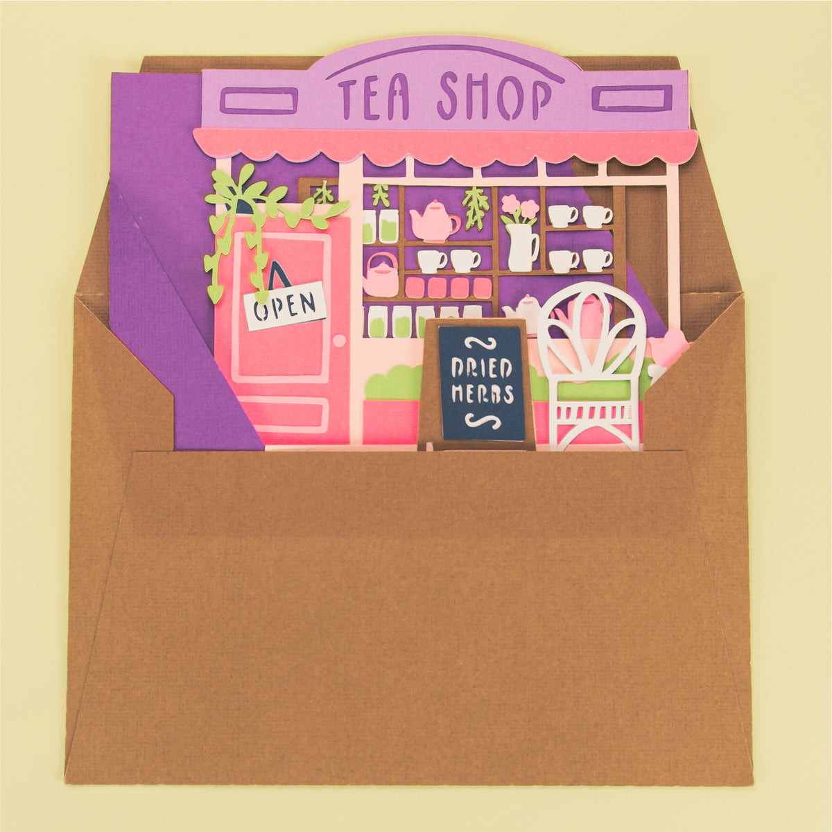 Tea Shop Card - 3D Get Well Soon Card SVG