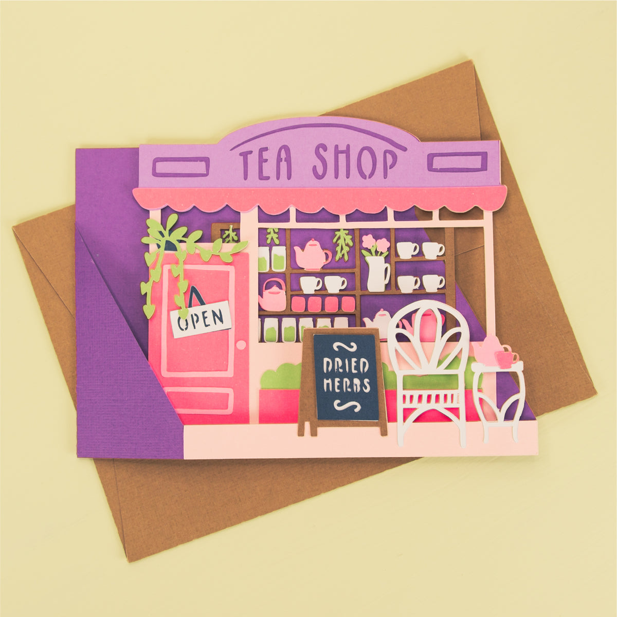 Tea Shop Card - 3D Get Well Soon Card SVG
