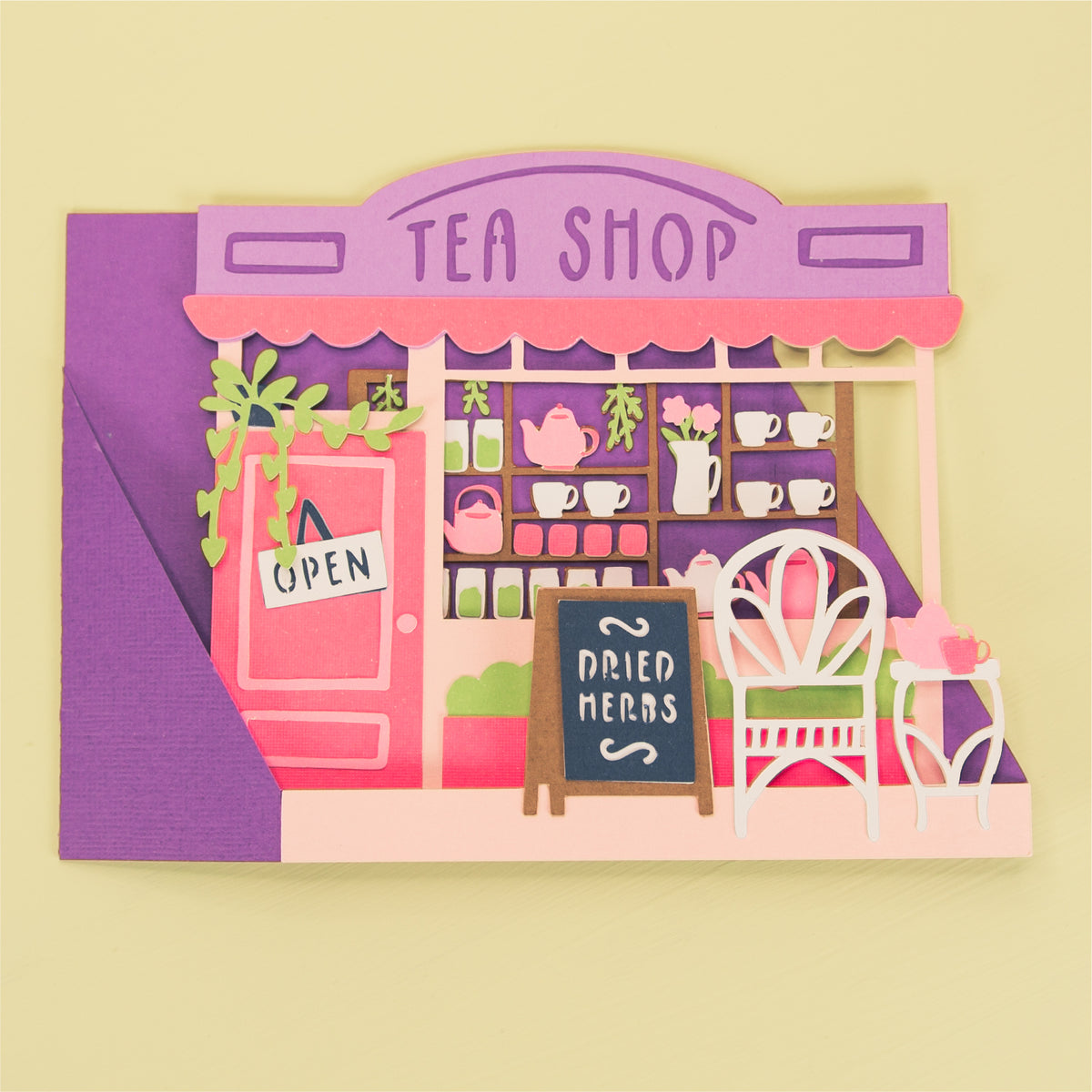 Tea Shop Card - 3D Get Well Soon Card SVG