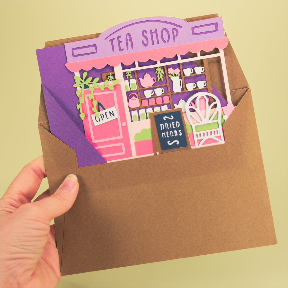 Tea Shop Card - 3D Get Well Soon Card SVG