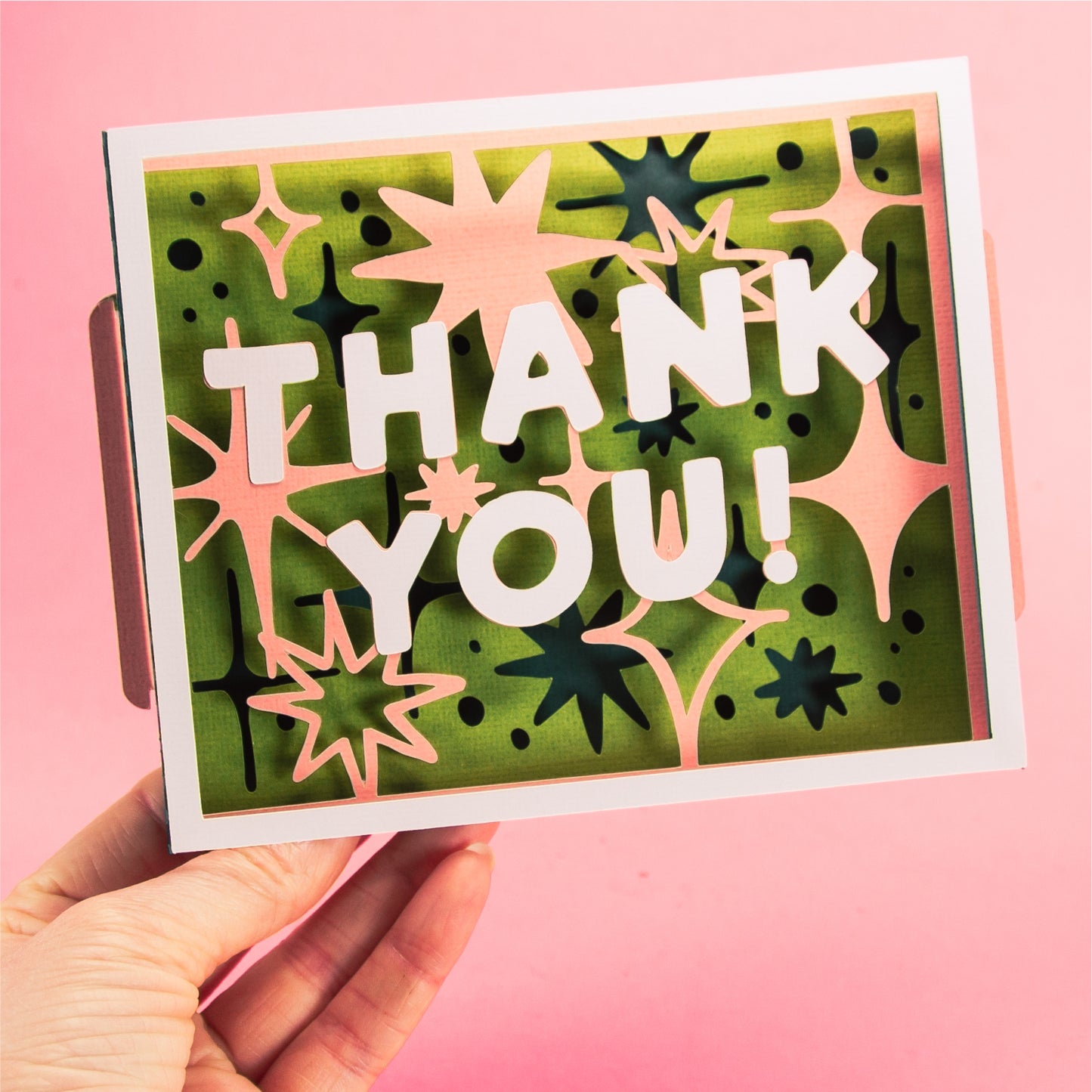 Thank You! Stars Card - 3D Thank You Card SVG
