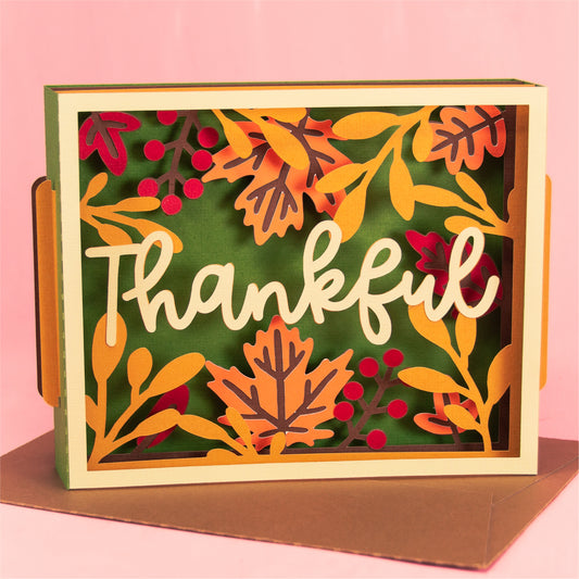 Thankful Layered Card - 3D Thanksgiving Card SVG