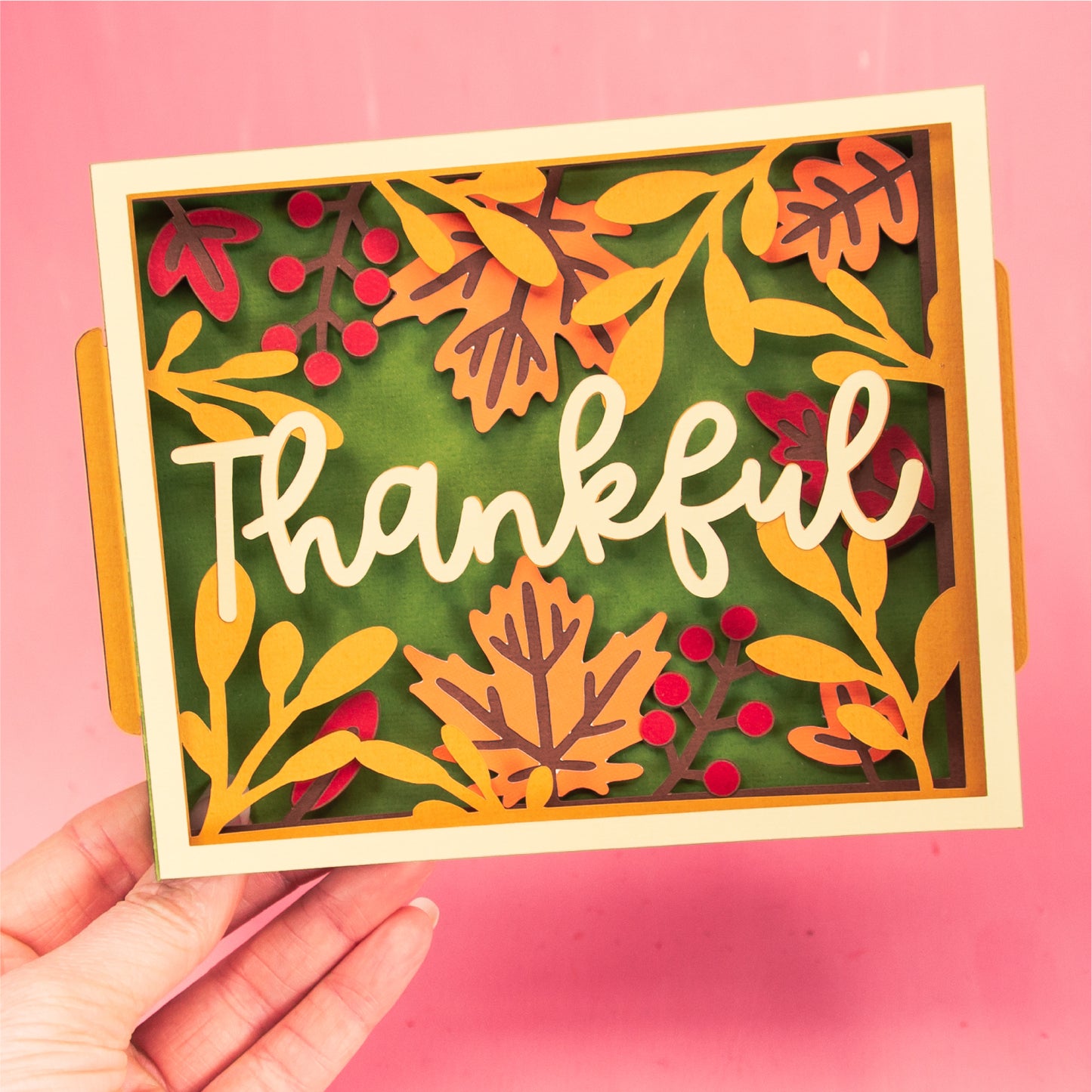 Thankful Layered Card - 3D Thanksgiving Card SVG