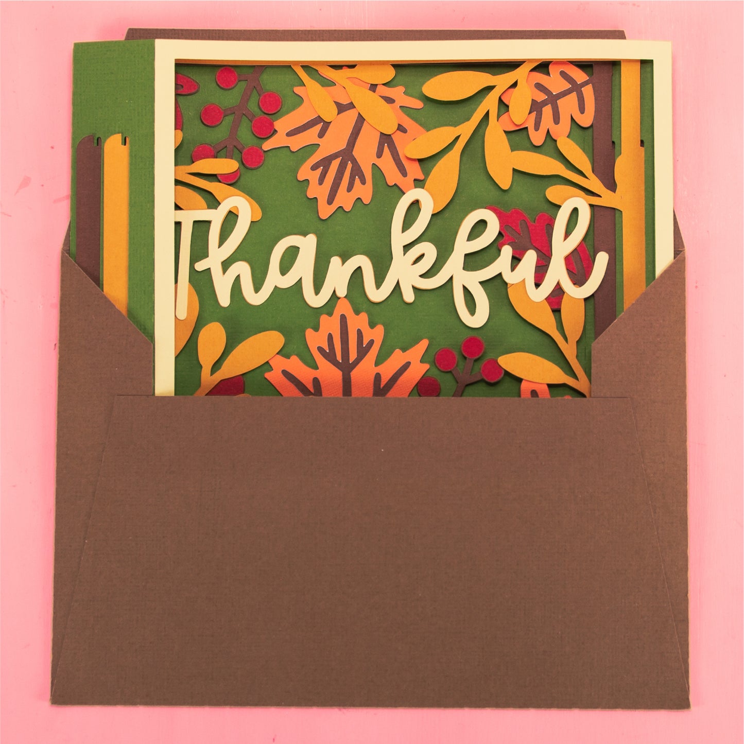 Thankful Layered Card - 3D Thanksgiving Card SVG