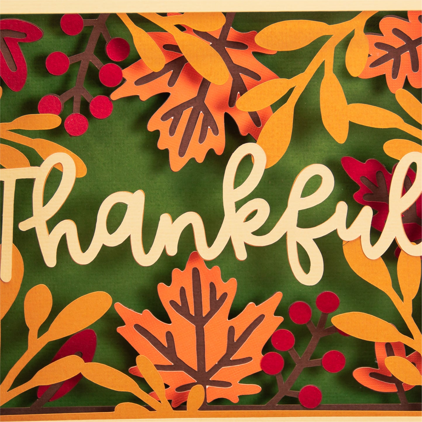 Thankful Layered Card - 3D Thanksgiving Card SVG