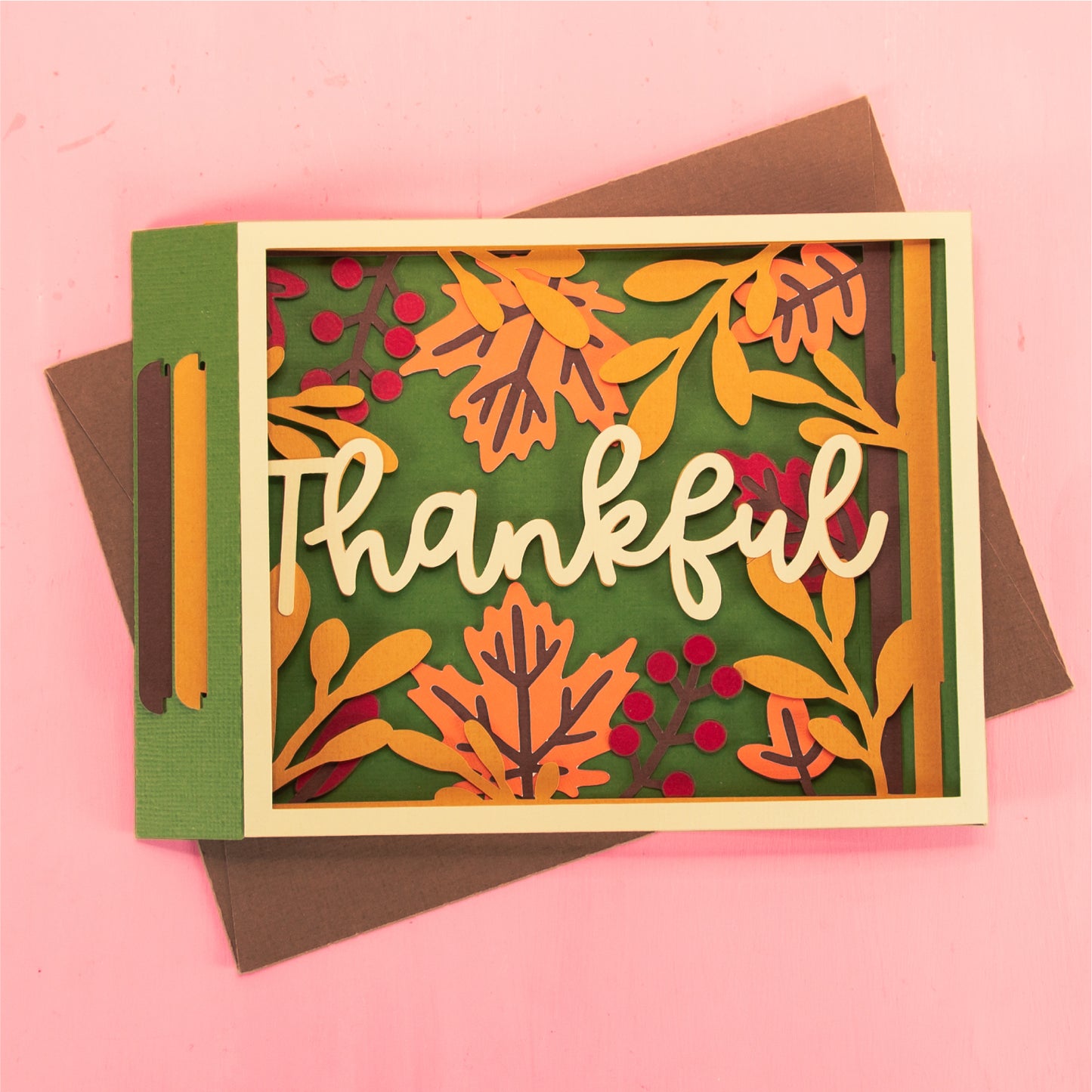 Thankful Layered Card - 3D Thanksgiving Card SVG