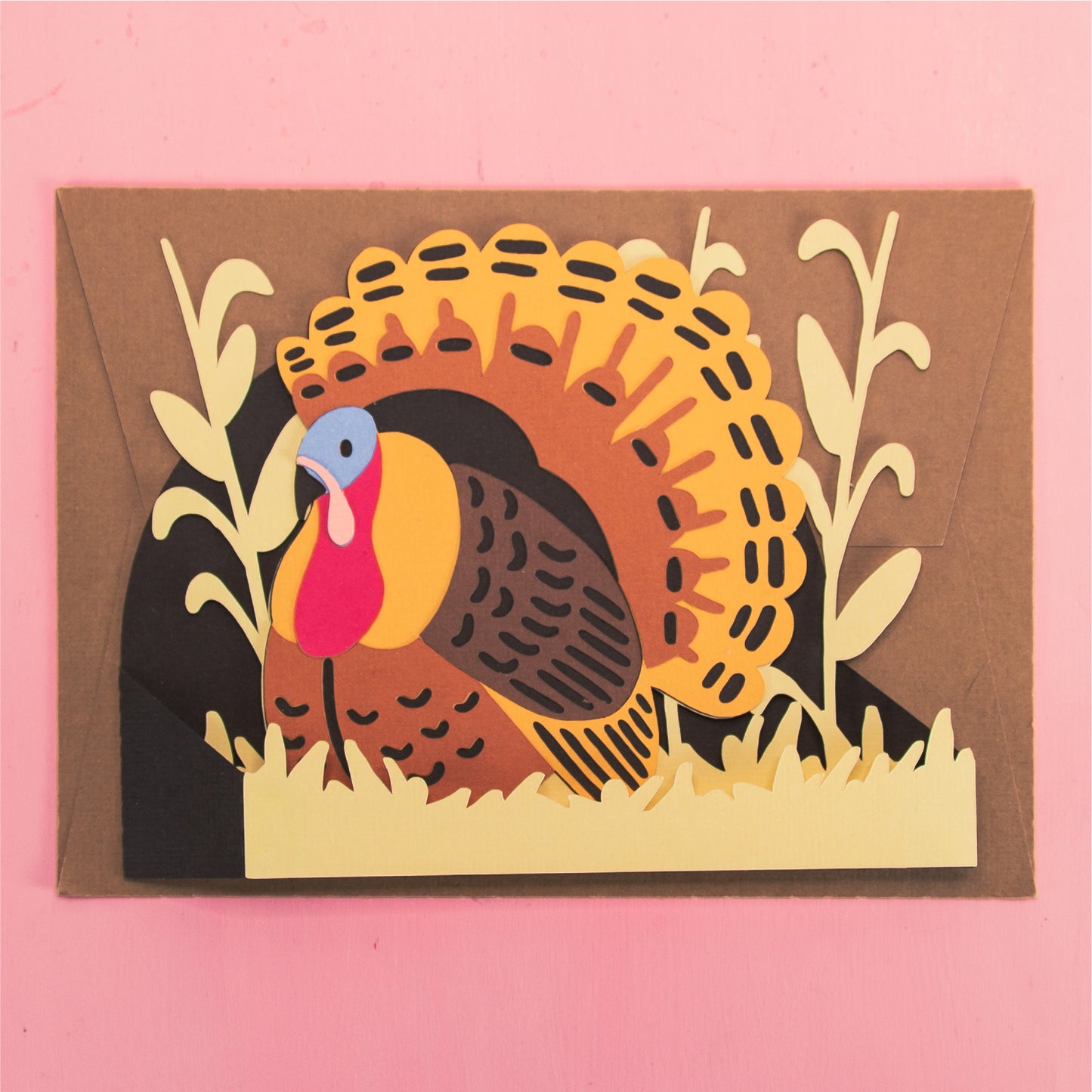 Thanksgiving Turkey Card - 3D Thanksgiving Card SVG