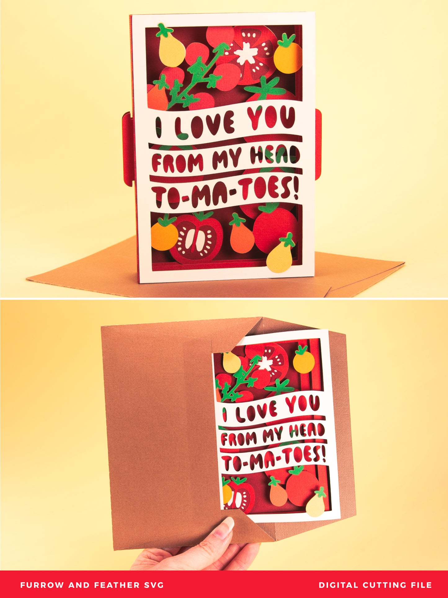 From My Head To-Ma-Toes Card - 3D Tomato Card SVG