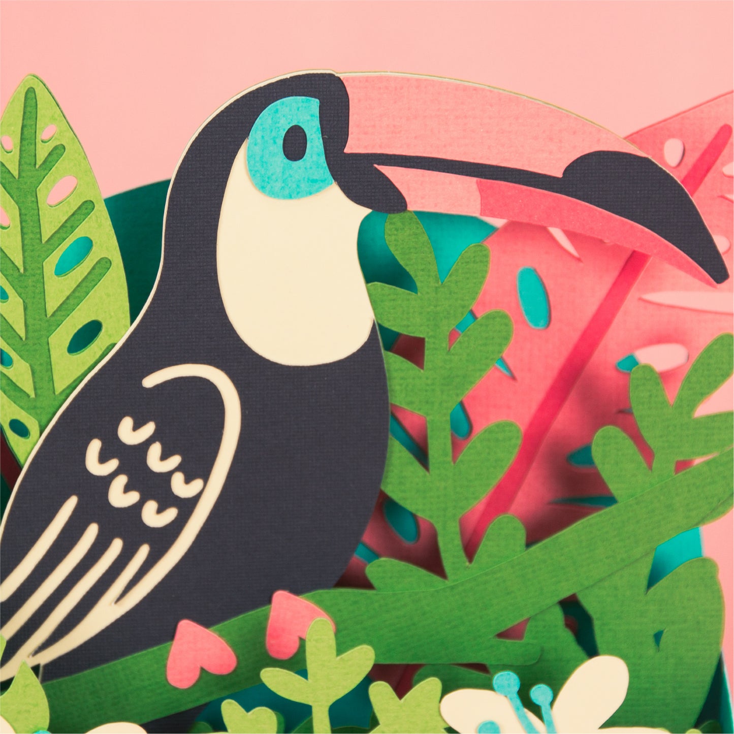 Tropical Toucan Card - 3D Summer Card SVG