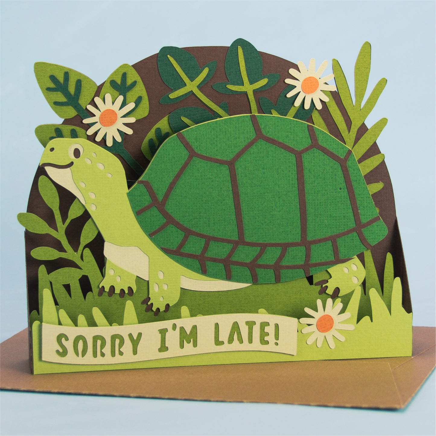 Funny Turtle Card - 3D Card SVG