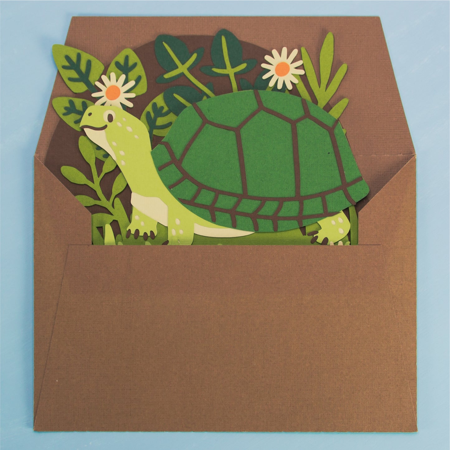 Funny Turtle Card - 3D Card SVG