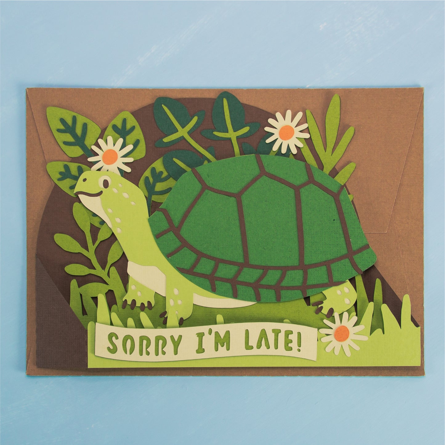 Funny Turtle Card - 3D Card SVG
