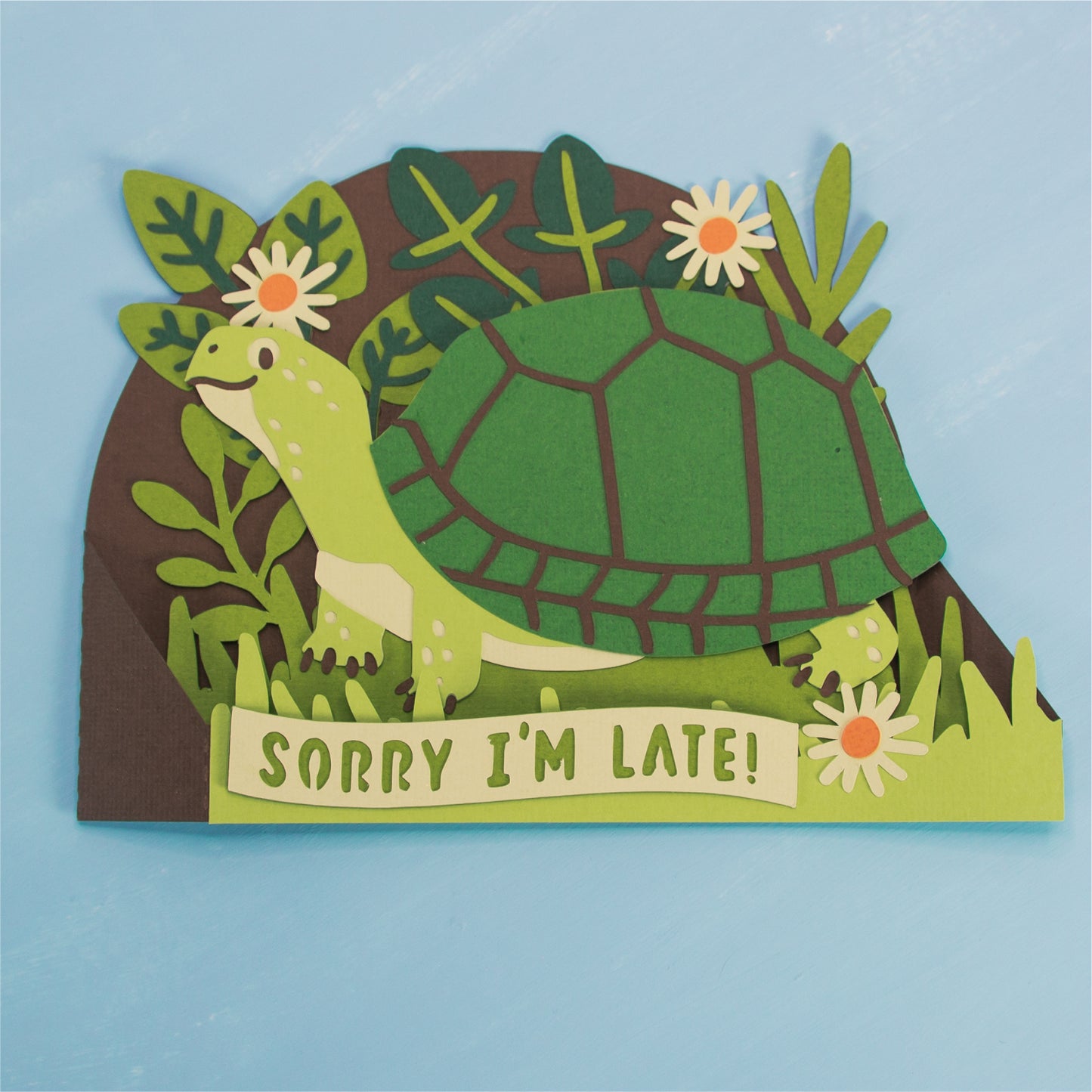 Funny Turtle Card - 3D Card SVG