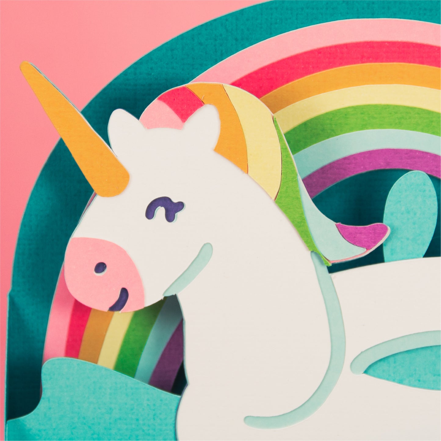 Unicorn Pool Float Card - 3D Summer Card SVG