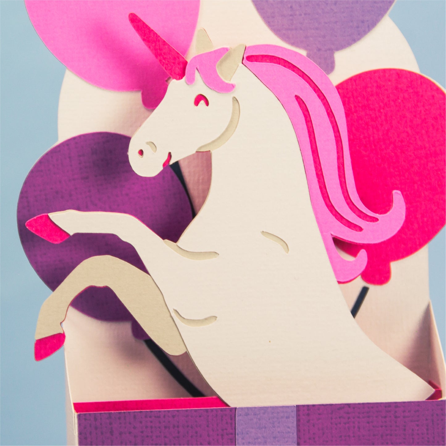 Birthday Gift Unicorn Card - 3D Magical Birthday Card SVG