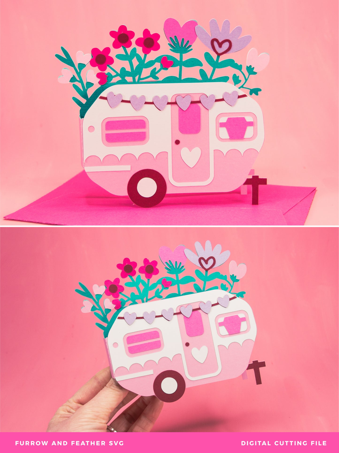 Valentine's Camper Card SVG - Valentine's Day SVG