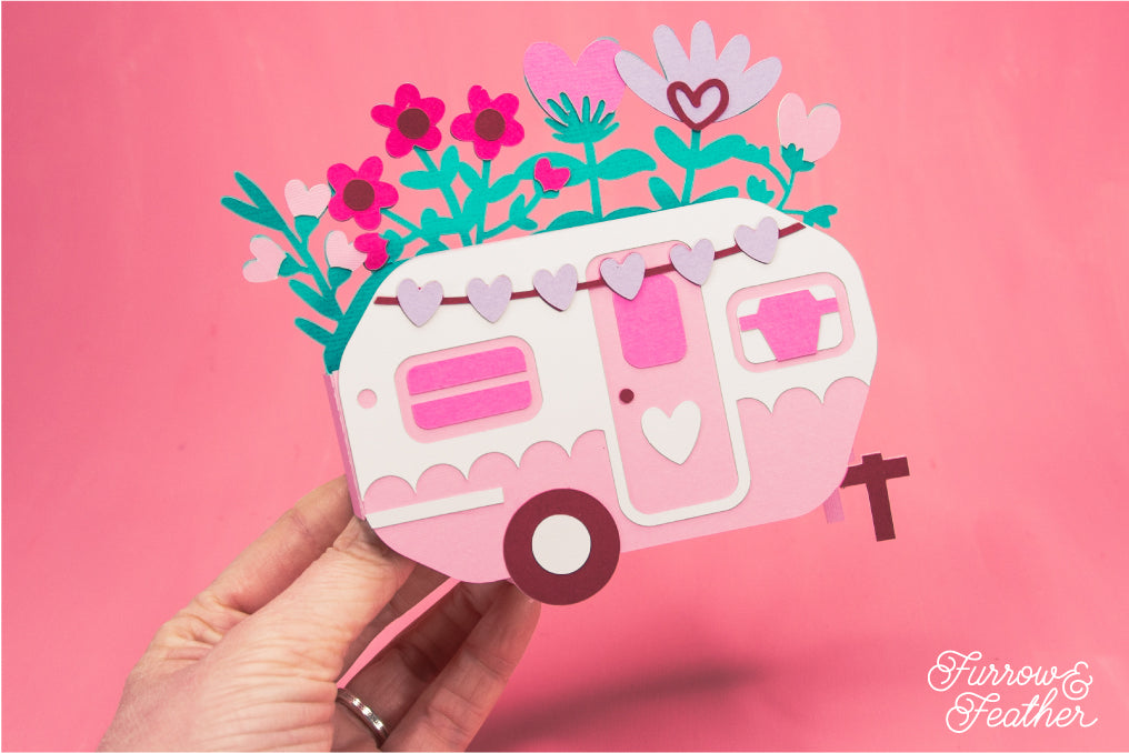 Valentine's Camper Card SVG - Valentine's Day SVG