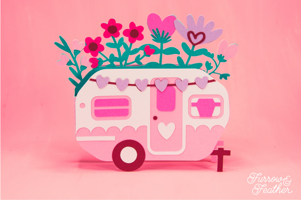 Valentine's Camper Card SVG - Valentine's Day SVG