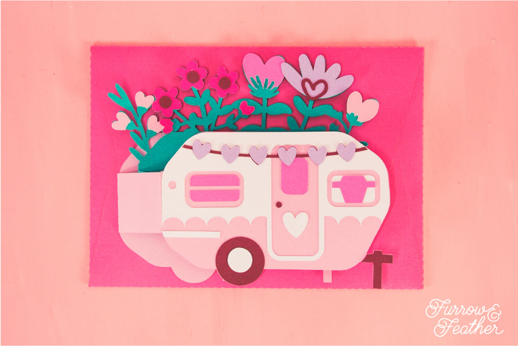 Valentine's Camper Card SVG - Valentine's Day SVG