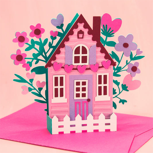 Valentine's Cottage Card SVG - Valentine's Day SVG