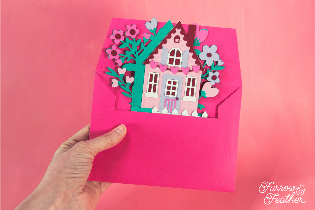 Valentine's Cottage Card SVG - Valentine's Day SVG