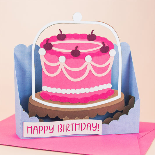 Vintage Cake Stand Card - 3D Birthday Card SVG