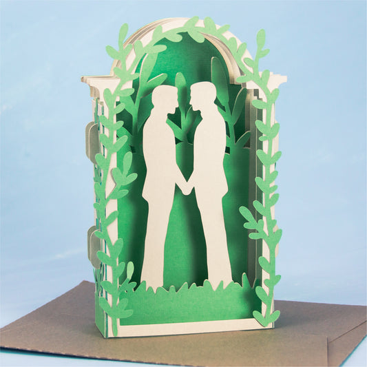 Arbor Gay Wedding Card - 3D LGBTQ Card SVG