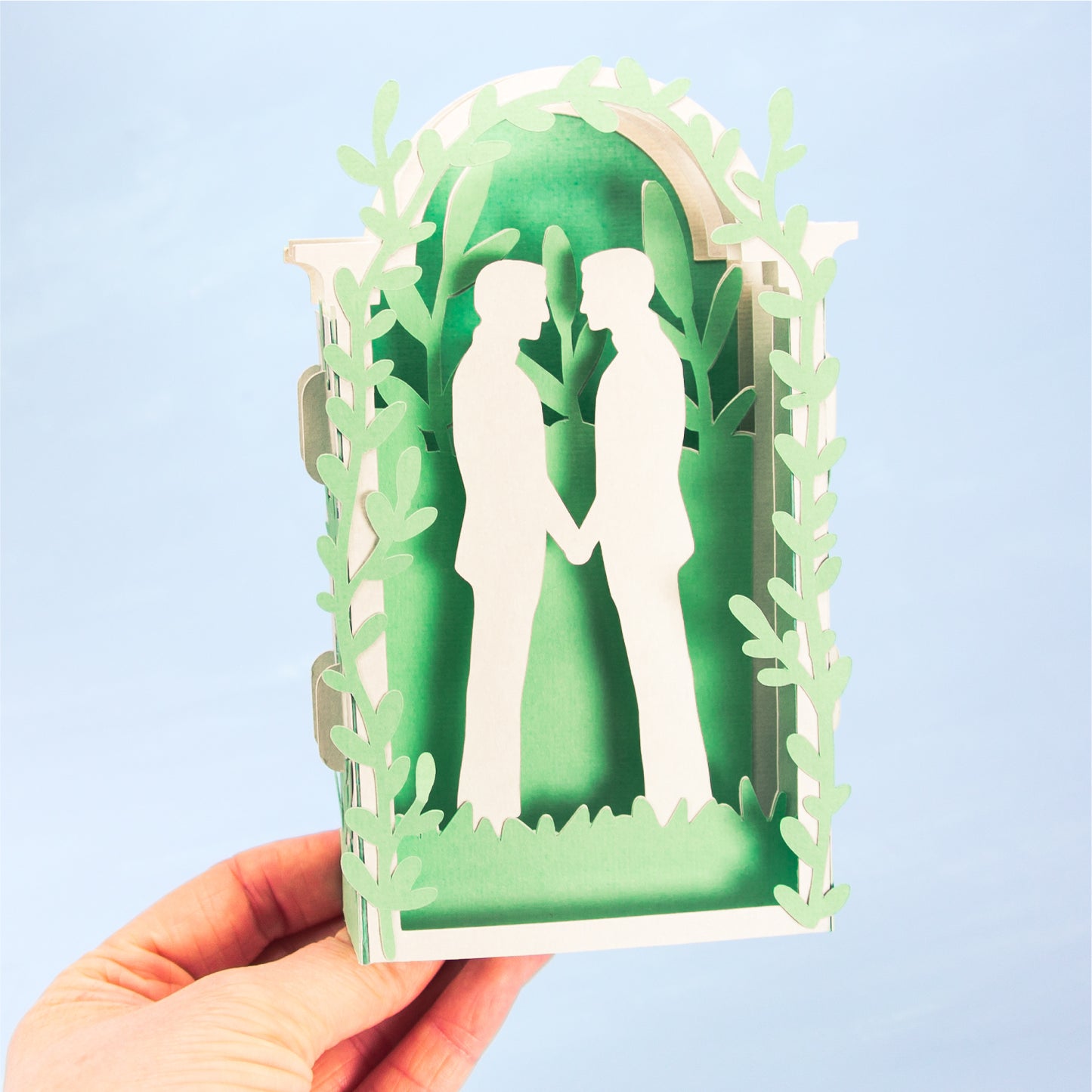 Arbor Gay Wedding Card - 3D LGBTQ Card SVG