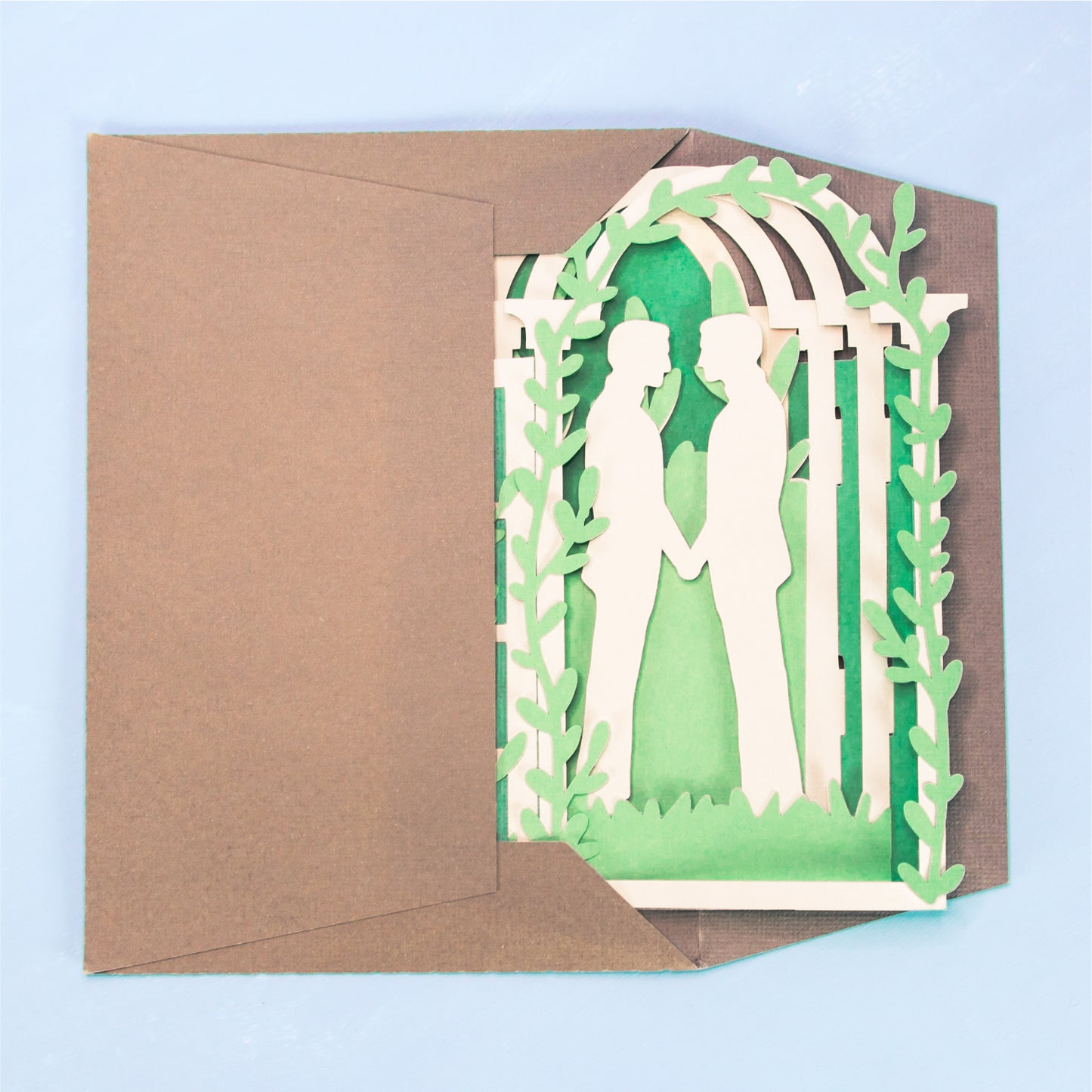 Arbor Gay Wedding Card - 3D LGBTQ Card SVG