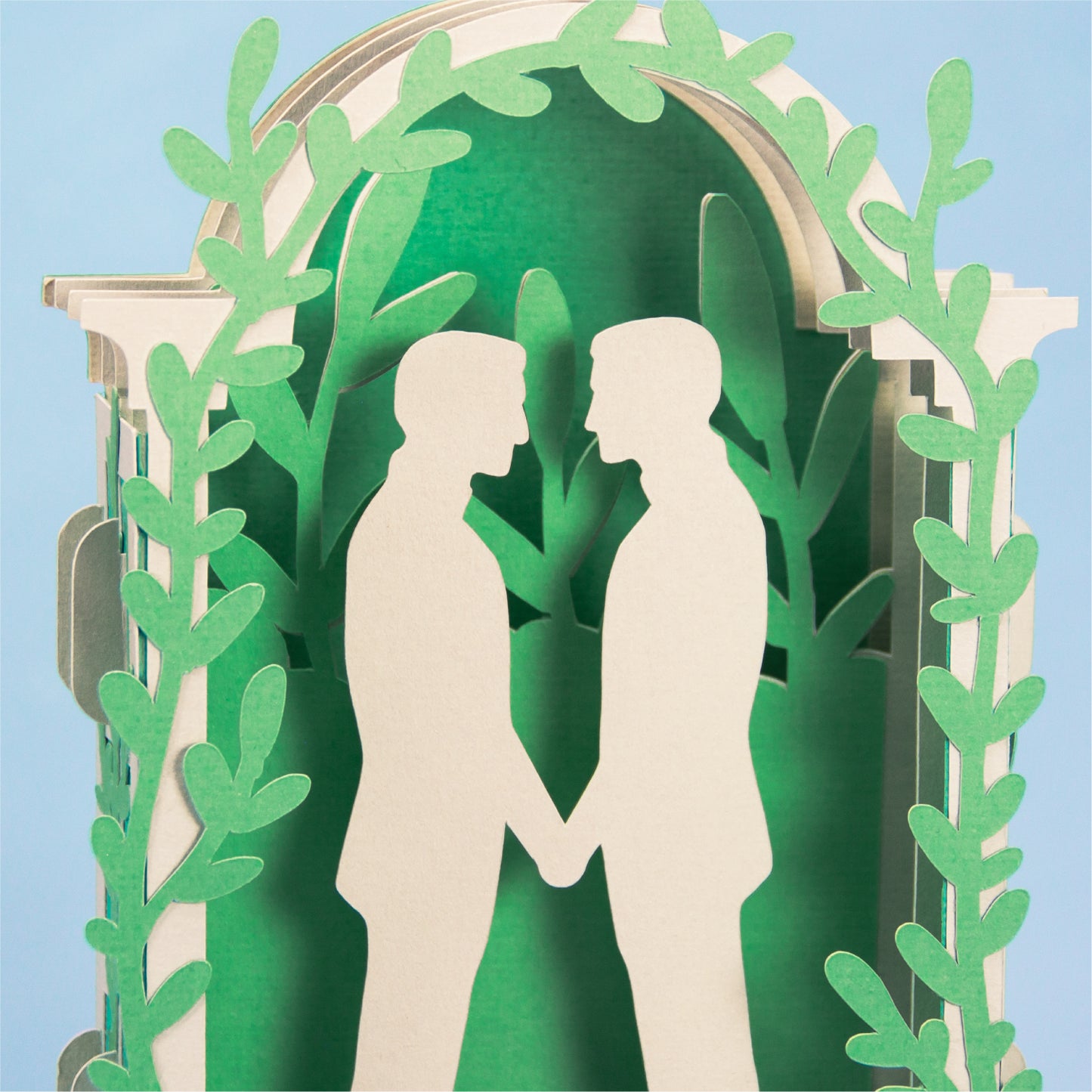 Arbor Gay Wedding Card - 3D LGBTQ Card SVG