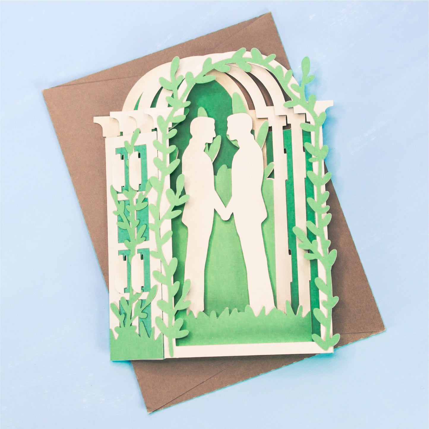 Arbor Gay Wedding Card - 3D LGBTQ Card SVG