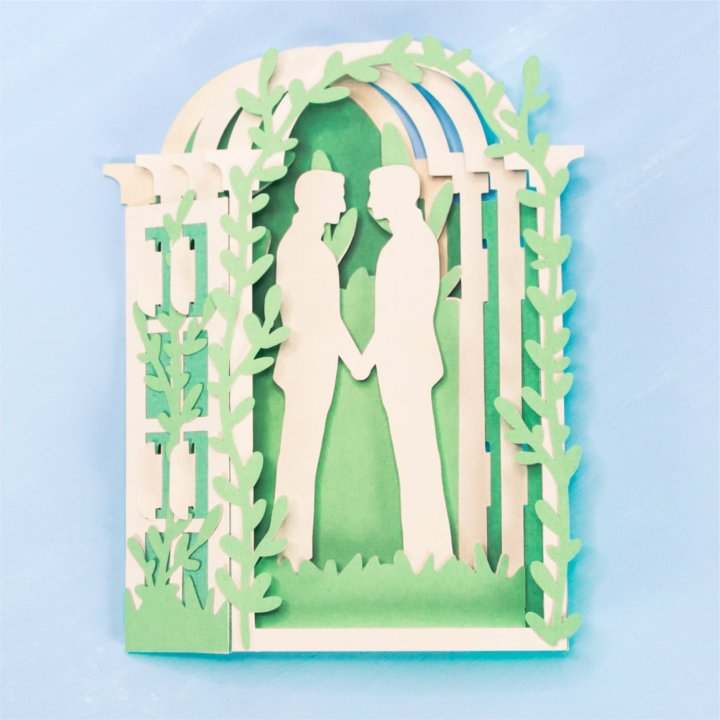 Arbor Gay Wedding Card - 3D LGBTQ Card SVG