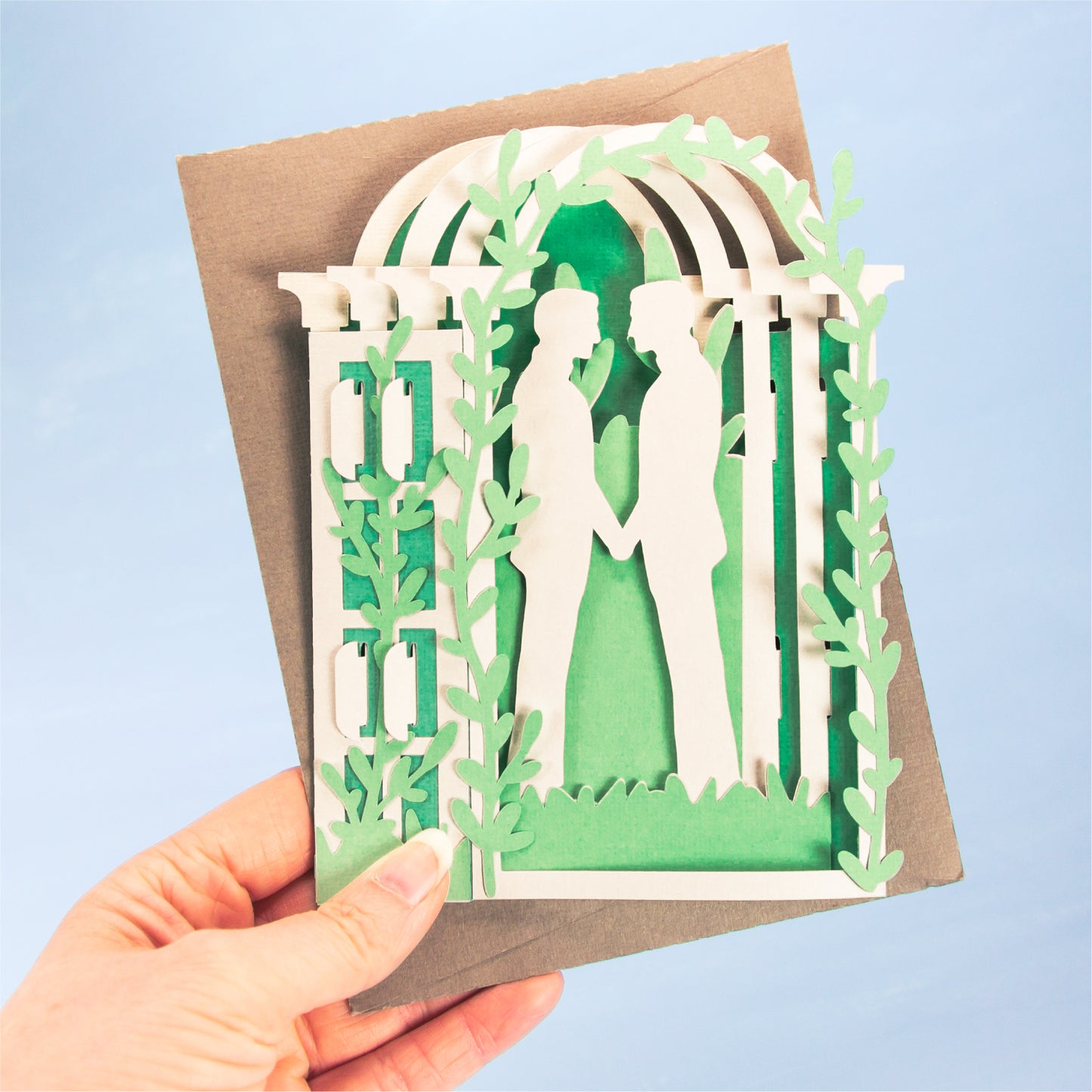 Arbor Gay Wedding Card - 3D LGBTQ Card SVG