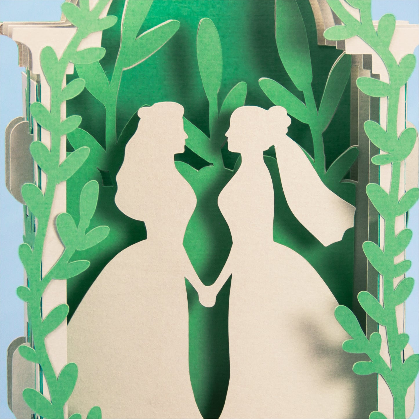 Arbor Lesbian Wedding Card - 3D LGBTQ Card SVG