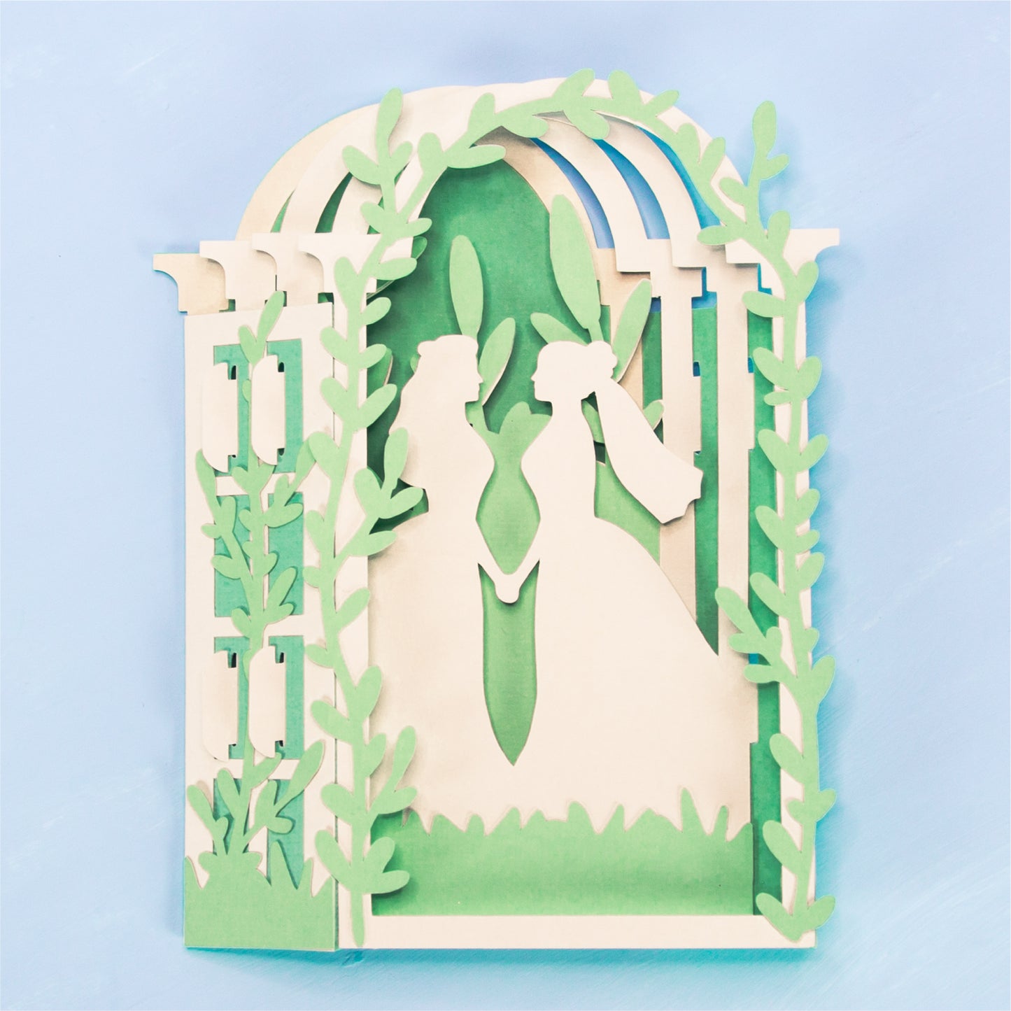 Arbor Lesbian Wedding Card - 3D LGBTQ Card SVG