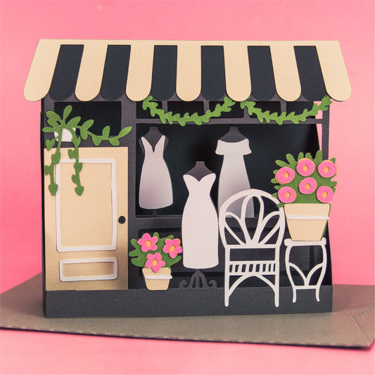 Wedding Dress Shop Card - 3D Card SVG