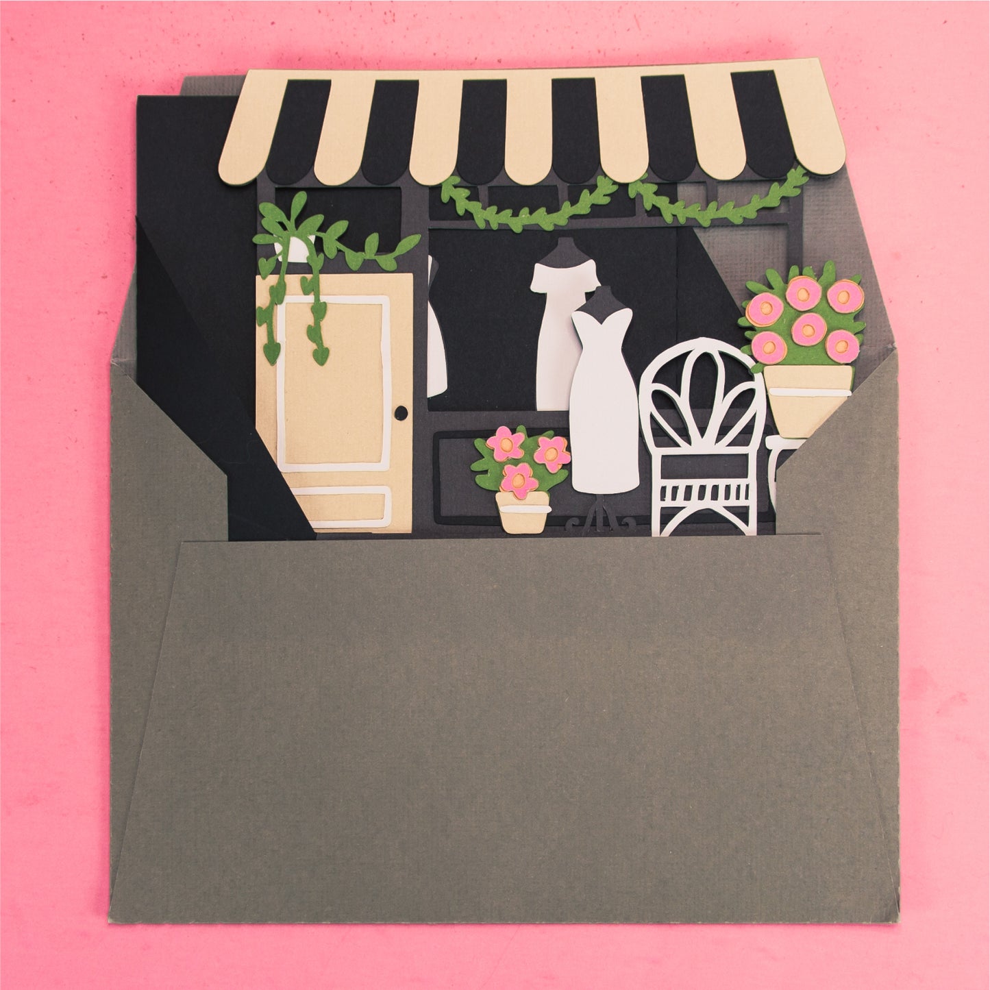 Wedding Dress Shop Card - 3D Card SVG