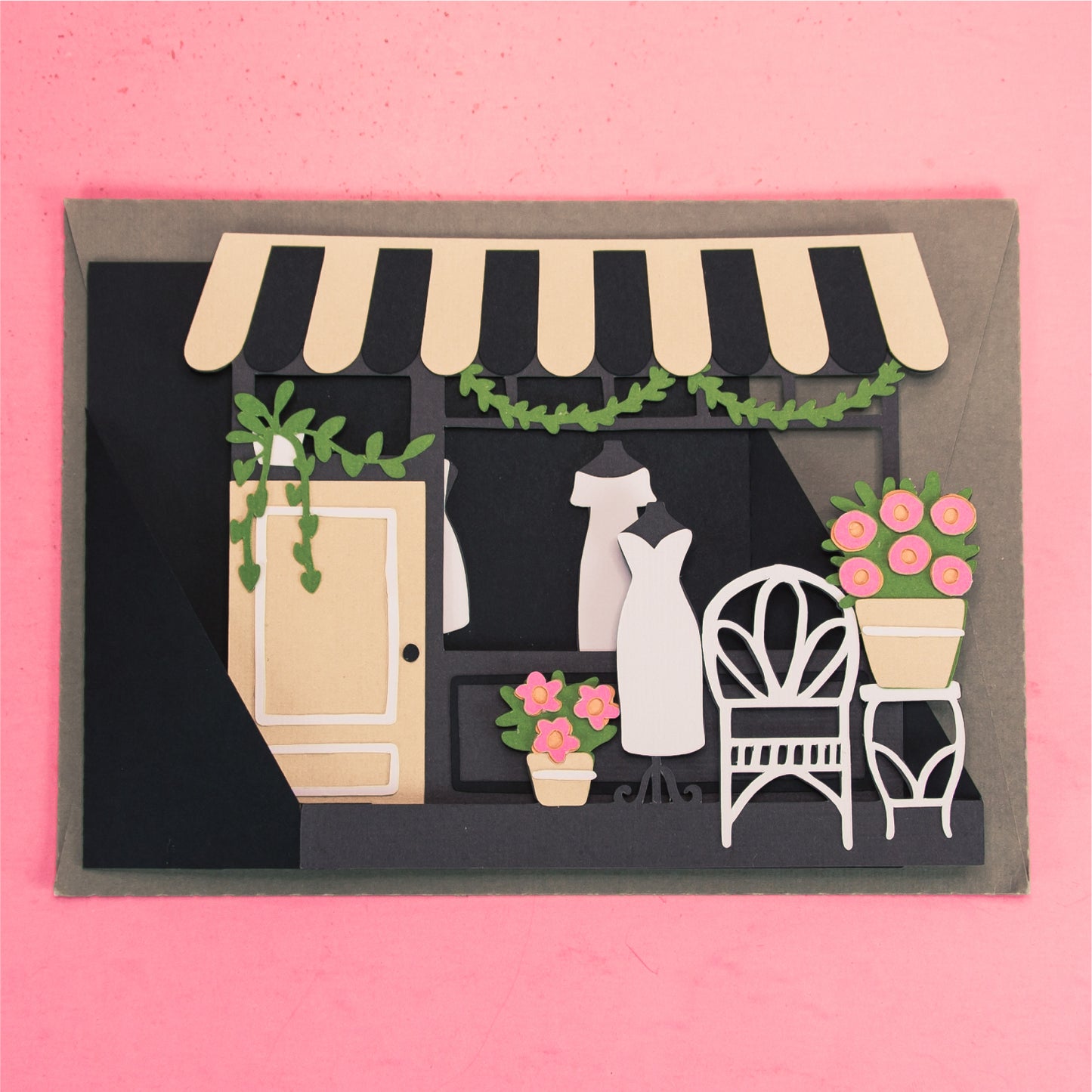 Wedding Dress Shop Card - 3D Card SVG