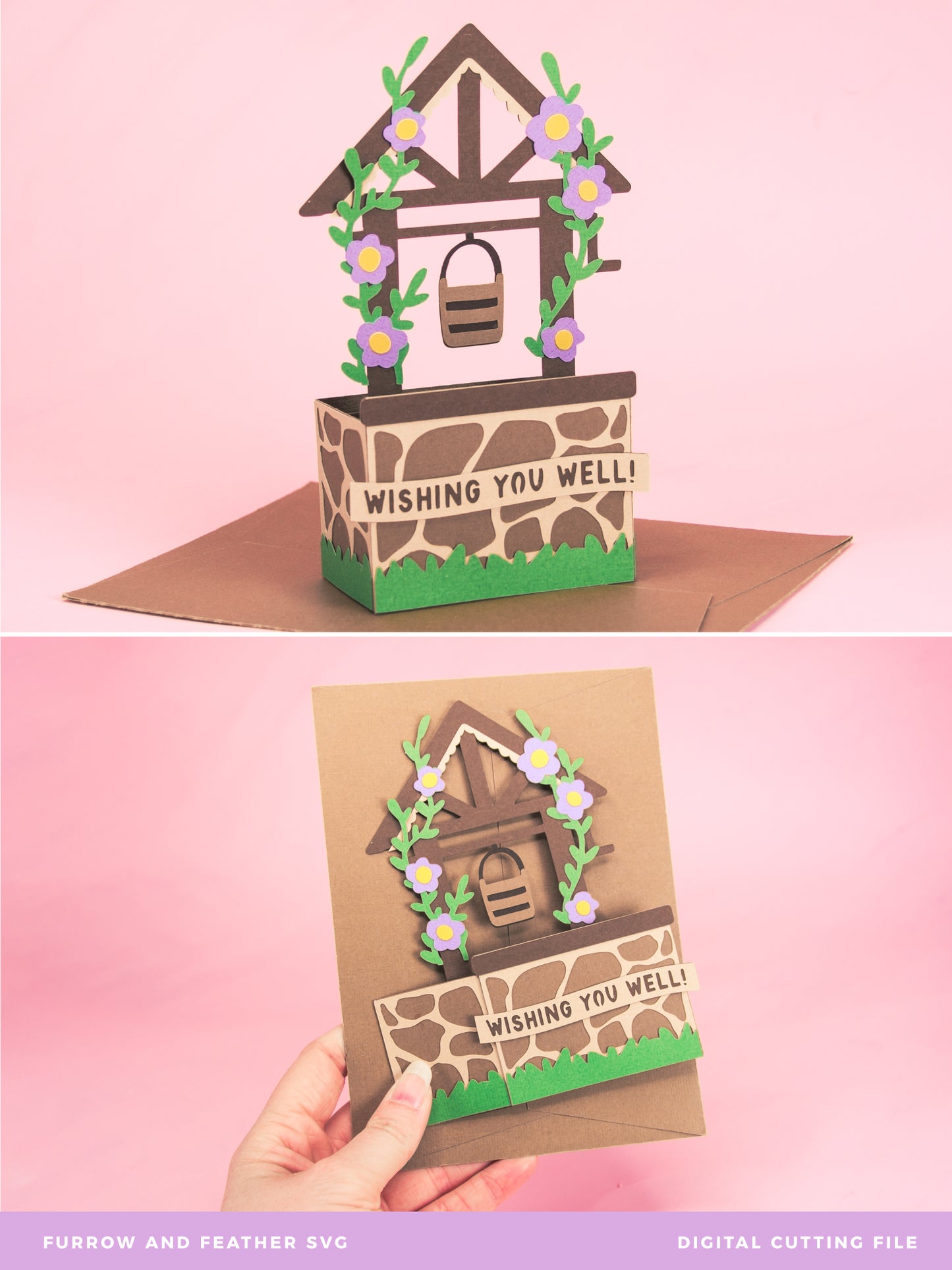 Wishing Well Card - 3D Card SVG