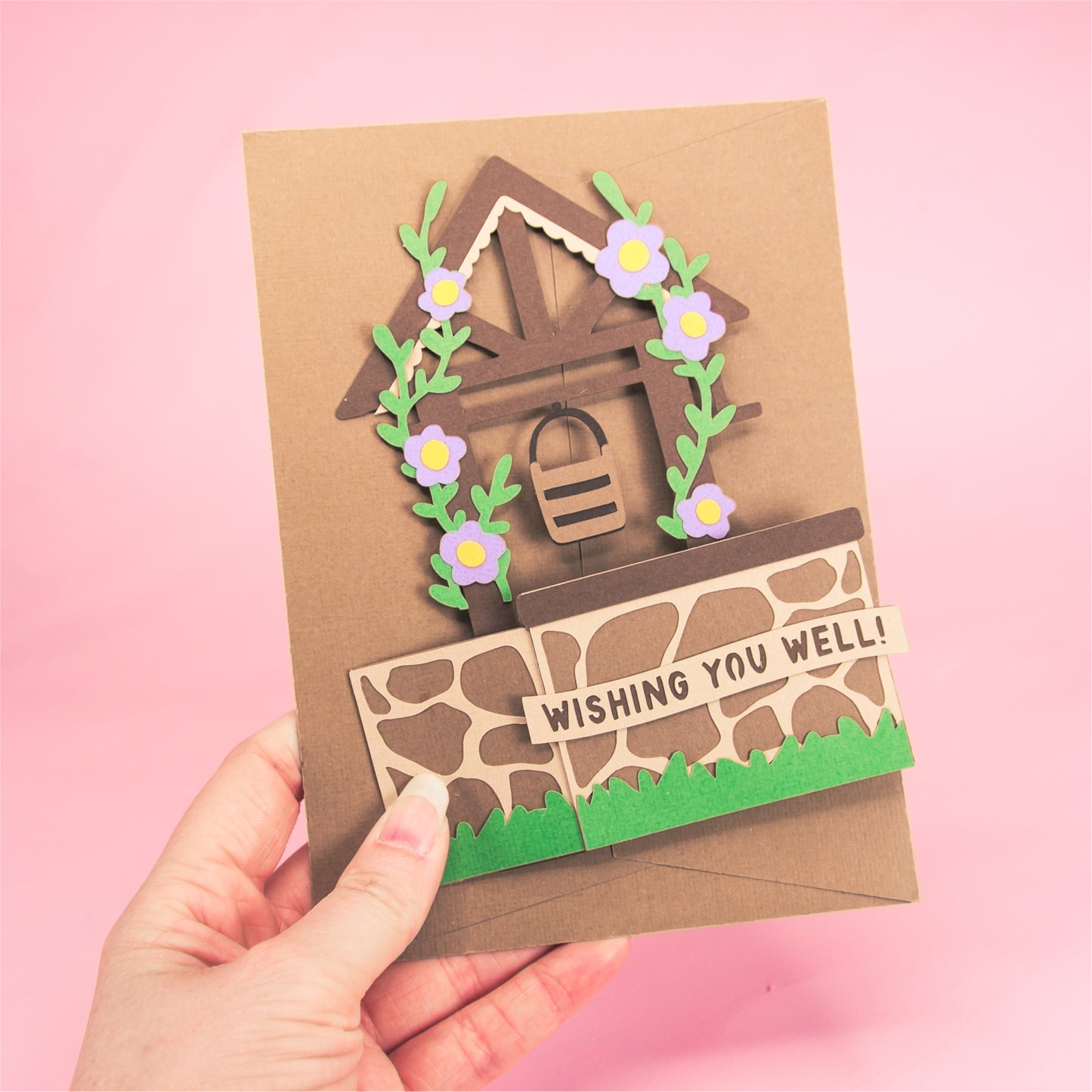 Wishing Well Card - 3D Card SVG